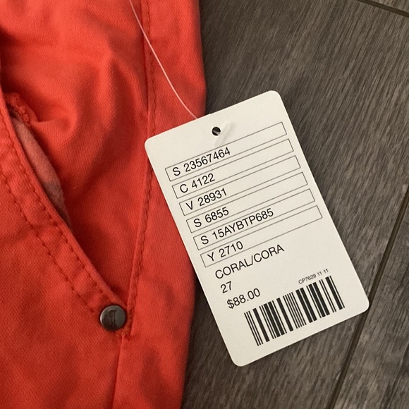 NWT Anthro Pilcro and the Letterpress Stet Chinos orange 27 - Picture 4 of 7